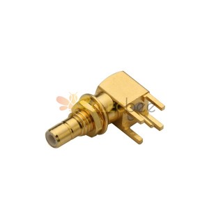 SMB Female Right Angle Connector Gold Plating Through Hole for PCB Mount