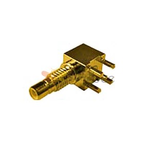 SMB Jack Connector Angled Bulkhead for PCB Mount