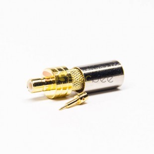 SMB直式180度母头连接器镀金压接式接同轴线缆