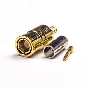 SMB Masculino Straight Connector Crimp Type para coaxial gold plating