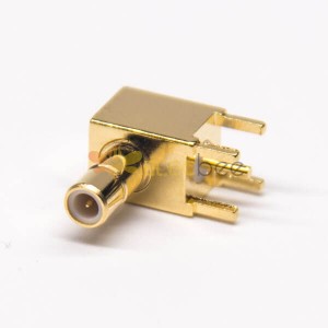 SMB Right Angle Connector Male Through Hole PCB Mount