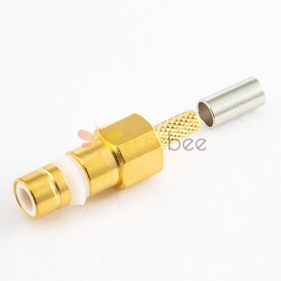 SMZ (BT43) Connector Male Straight Crimp SYV75-2-2 Cable Gold Plating and Nickel Plating