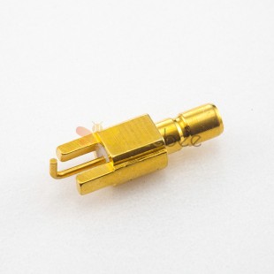 Connecteur SSMB de type décalé Fiche à souder droite mâle à montage sur circuit imprimé
