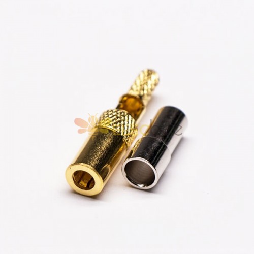 RF Coaxial Cable SSMB Connector Male 180 Degree Crimp Window Solder Type