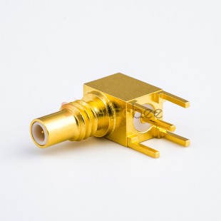 PCB Mount SSMC Connector Male Right Angle Through Hole Type