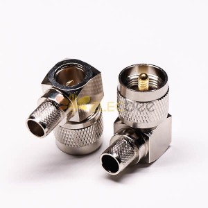 UHF 90 Degree Male Crimp Type with Knurl for Cable Connector