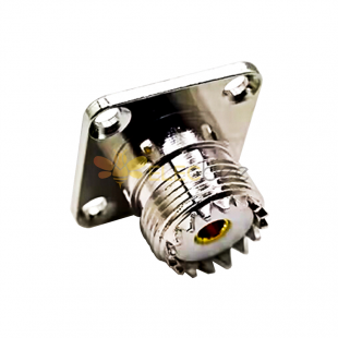 UHF Connector Female Straight with 4 Hole Flange for Panel Mount