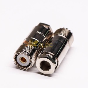 UHF Female Coaxial Connector Straight Clamp Type for Cable