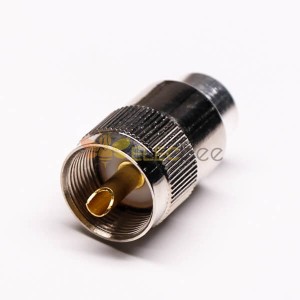 UHF Female Connector for Cable Vertical and Solder Type with Straight Knurl