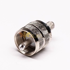 UHF Male Coaxial Connector 180 Degree Sliver Plated Crimp Type pour câble