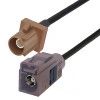 Brwon Fakra F Jack Female to Fakra F Male Plug Coaxial Pigtail Cable for Vehicle RG174 50CM