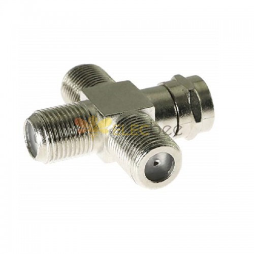  F Type Plug Male to F 3 Female Splitter 4 Way Adapter Connector for Video VCR Antenna