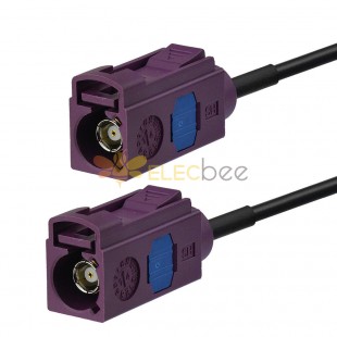 Fakra Claret Violet D Code Jack to Straight Jack Adapter RG316 RF كابل تجميع 30 سم