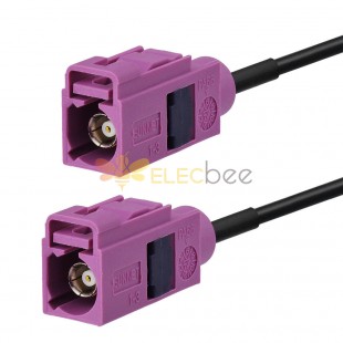 Fakra Heather Violet H Code Jack to Straight Jack Female RG316 RF Cable Assembly 30CM