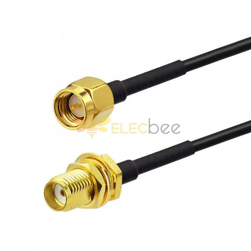 Jumper Cable SMA Male to SMA Female Jack Extension RF Coax Adapter Cable RG174 50cm