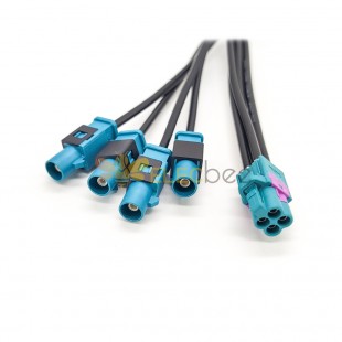 Mini Fakra 4 in 1 to FAKRA Z Straight Male Plug Female Four Ports Vehicle LVDS Cable Adapter RF Coaxial Extension 50CM RG316 TE Connectivity