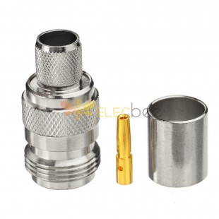 N Type Female Jack Crimp RF Coaxial Connector for RG213 7DFB LMR400 Cable