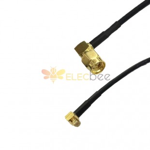Right Angle SMA Male to MCX Male R/A Jumper Cable Assembly RG174 3 Meters