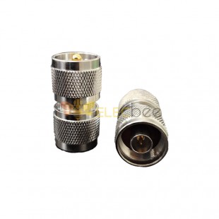UHF Male Plug to N Male Plug RF Coaxial Connector Straight Adapter Nickel Plated