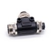 7/8 Splitter 4 Pin 7/8 Plug to 7/8 Dual Jack T Type Cconnector