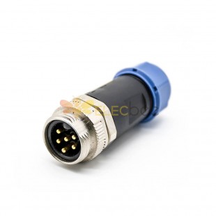 M7/8 Field Wireable Connector 5 pin Male Straight UnShielded Plastic PG13.5
