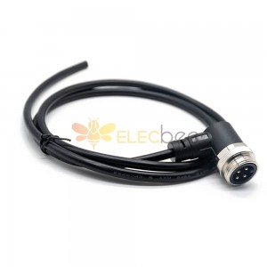 M7 / 8 Plug Male 4 Pin R / A 1m 18AWG Single Ended Cable غير محمي