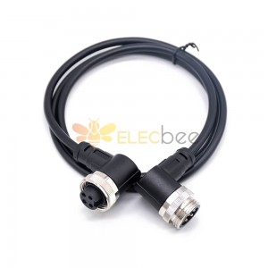 M7/8 R/A Plug to 7/8 R/A Jack Cable Assemblies 4 Pin 1m 18AWG Cable UnShielded
