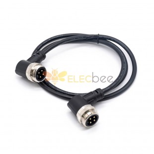 M7/8 R/A Plug to 7/8 R/A Plug Cable Assemblies 4 Pin1m18AWG Cable UnShielded