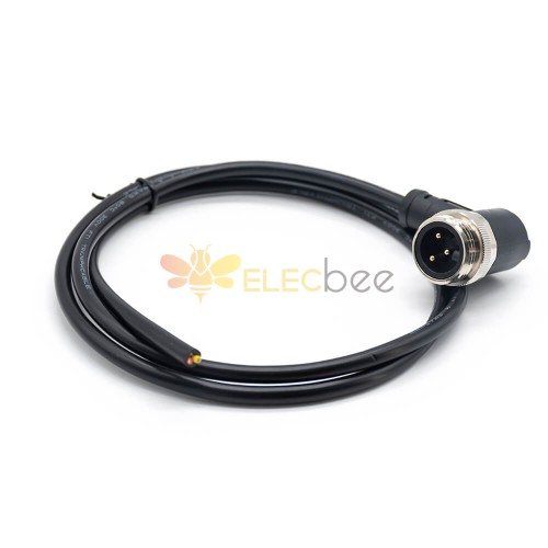 Enchufe serie M7/8, 3 pines R/A, 1 m, 18 AWG, cable de un solo extremo sin blindaje