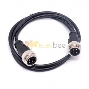 M7/8 Straight Plug to 7/8 Straight Plug Cable Assemblies4 Pin 1m 18AWG Cable UnShielded