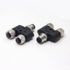 M12 Adapter Y Type Male to Female 8 Pin A Coded Shiled Waterproof