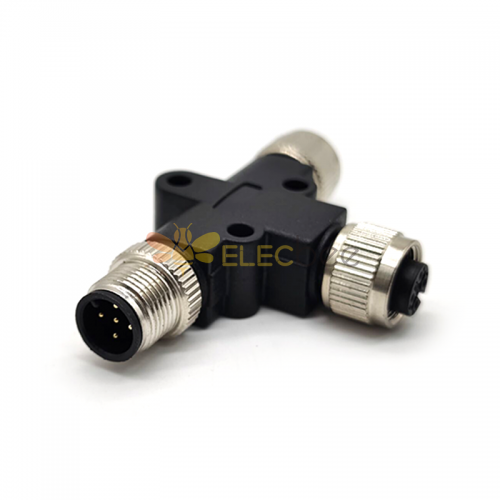 M12 T Connector 5 Pin Male to Female Adapter