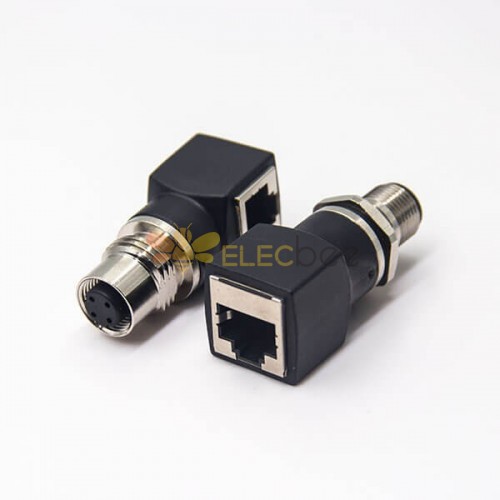 A Coded D Coded M12 To RJ45 Bulkhead Adapter Male Female