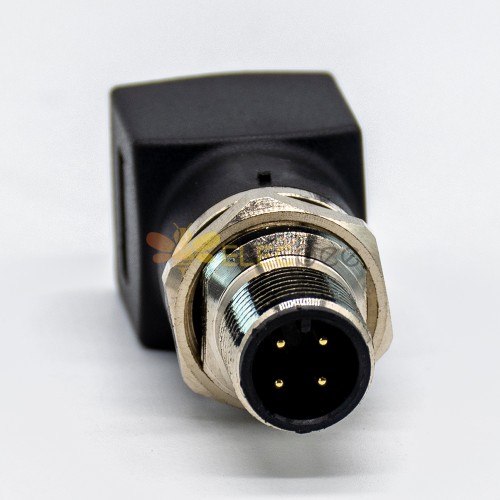 M12 to RJ45 Connector A Code Straight Adapter M12 4 Pin Male to