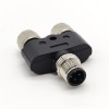 M12 Y Connector 4 Pin Male to Female A Code Unshiled Adaptateur imperméable à l\'eau