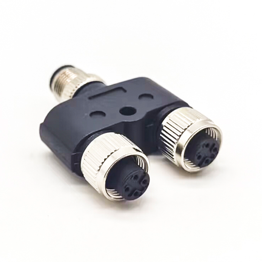 M12 Y Conector 4 Pin Male to Female A Code Unshiled Adaptador Impermeável