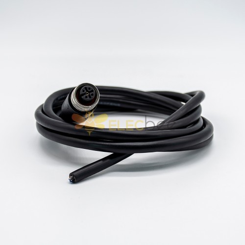 10шт M12 5 Pin женский прямой разъем Черный кабель ПВХ AWG24 1.5M