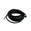 10pcs M12 4 Pole Female Cable Black Cable 3M AWG22 PVC Jacket Single Ended Straight A Code