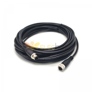 10 Uds M12 Cable de 4 pines codificación A conector recto hembra a hembra 1M AWG22 Cable negro de PVC