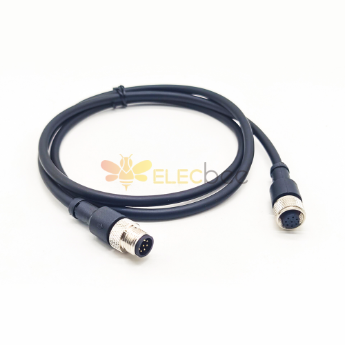 Industrial Ethernet Cables M12 8Pin Female To RJ45 Plug 30CM AWG24 Unshield  A Code