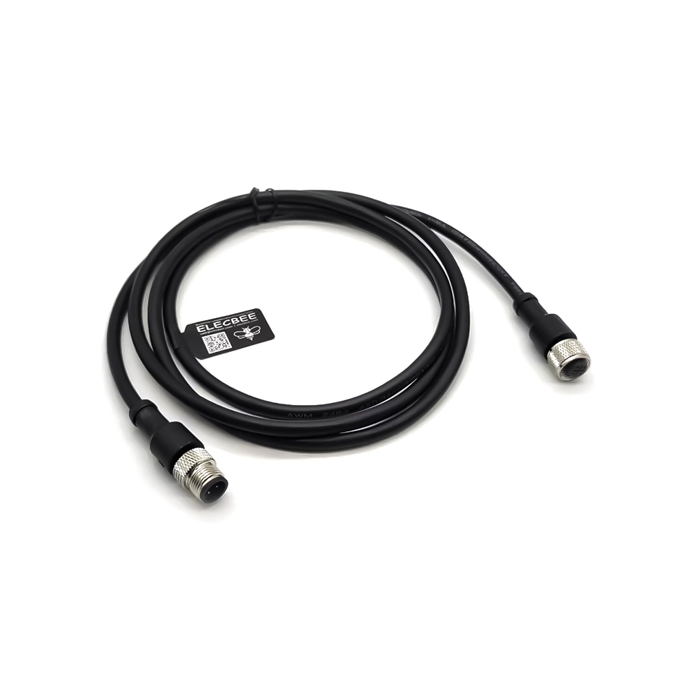 10 件 M12 电缆 M12 4P 公母连接器电缆线组 1.5M AWG22 A 代码