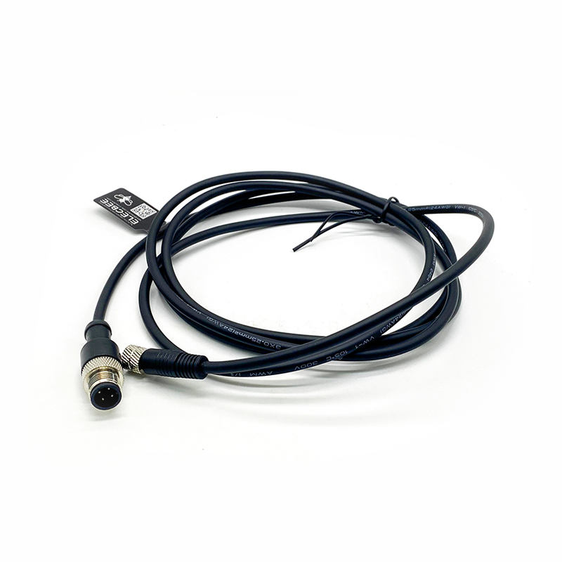 10 件 M12 连接器电缆 4Pin A 代码公直连接器到 M8 3Pin 母插座电缆 2M AWG22