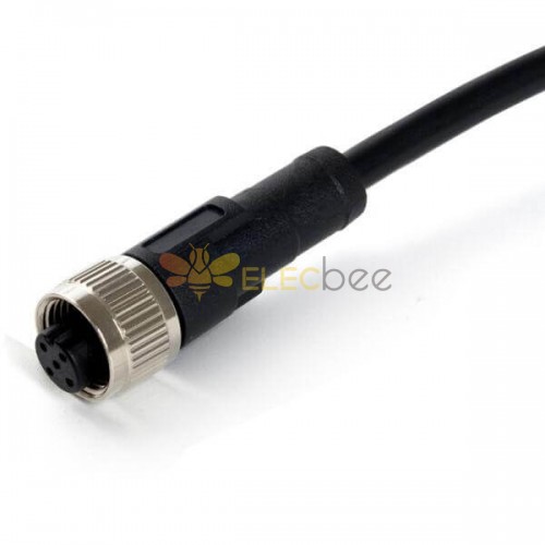 10pcs M12 Extension Cable 5Pin Female A-Coding Straight Connector Molded Cable Shield 1M AWG22 Cnc Screw