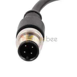 10pcs M12 Male Straight 4 Pin Sensor Connector Electrical Cable 1.5M AWG22 A Code