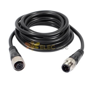 10 шт. M12 кабель Profibus между мужчинами и женщинами 4-контактный разъем прямой формовочный кабель 2,0 м AWG22 код