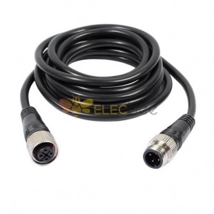 10pcs M12 Profibus Cable Male To Female 4 Pins Connector Straight Molding Cable 2.0M AWG22 A Code