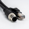 10 pièces câble Ethernet M12 vers RJ45 longueur 1M AWG22 avec prise M12 mâle codée D 4 broches vers RJ45 mâle