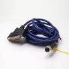 Cable D-Sub de 25 pines macho recto a M12 hembra 17 pines A-Coding Cable Azul Cordset 1M AWG26 Unshiled