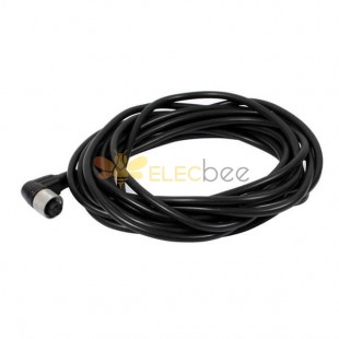 Câble de connecteur femelle coudé à 5 broches M12 câble électrique 1.5M AWG22 A Code