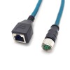 M12 8-pin A Código Hembra a RJ45 Hembra High Flex Cat6 Cable Ethernet industrial PVC